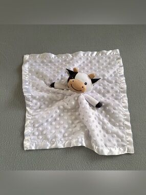 Pro Goleem Holstein Cow Textured Minky Lovey Security Blanket Satin Trim